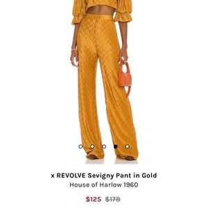House of Harlow 1960 Revolve  Sevigny Pant in Gold *SOLD OUT ONLINE!*